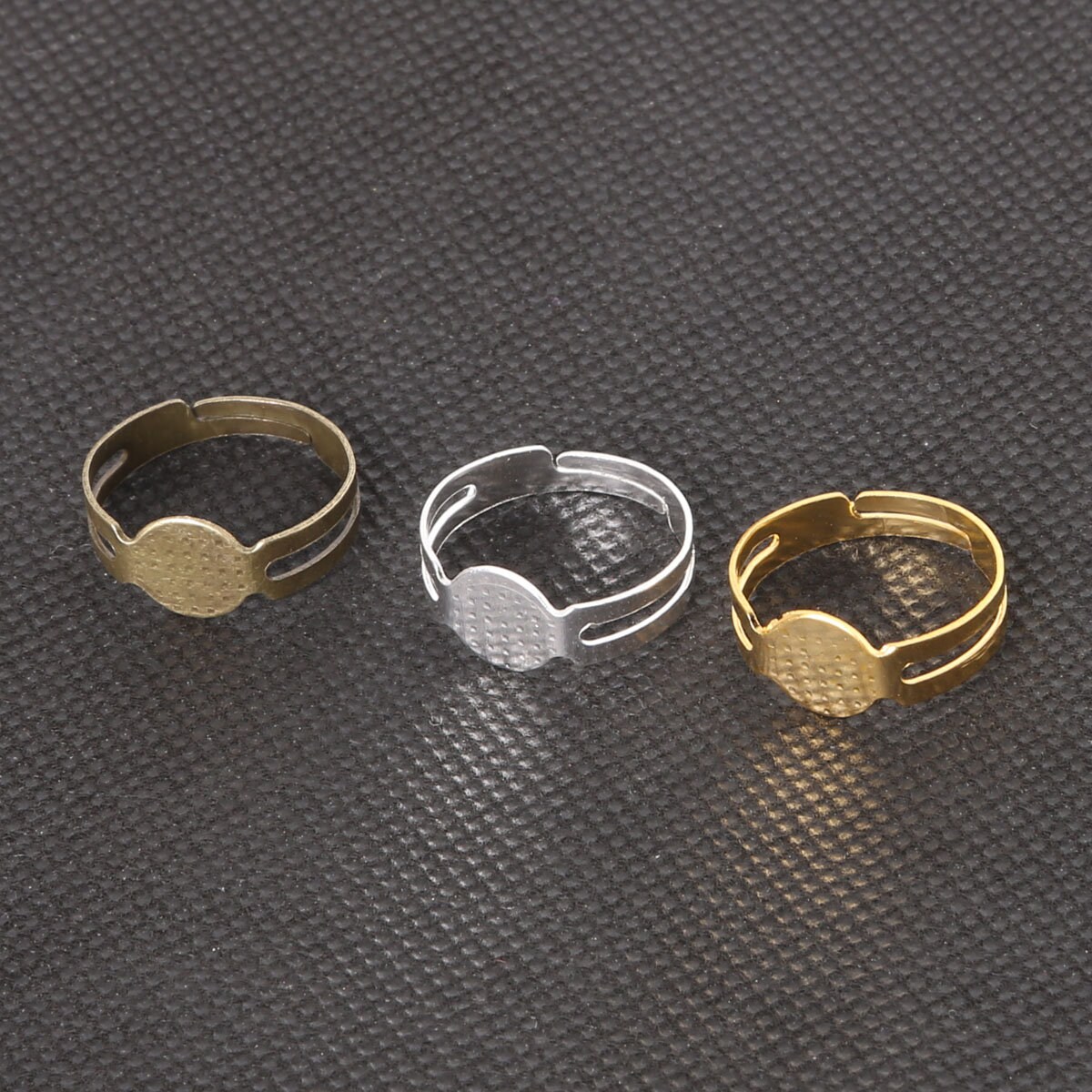Bulk 40pcs Ring Setting Blank Bezel Adjustable rings Gold | Etsy