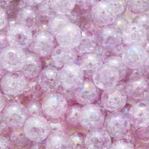 Lila Runde Acryl-Crackle Perlen 8mm 10mm - Resin Crackle Lila Perlen - Popcorn Perlen - Bruchperlen - Kunststoffperlen -50 Stück pro Bestellung