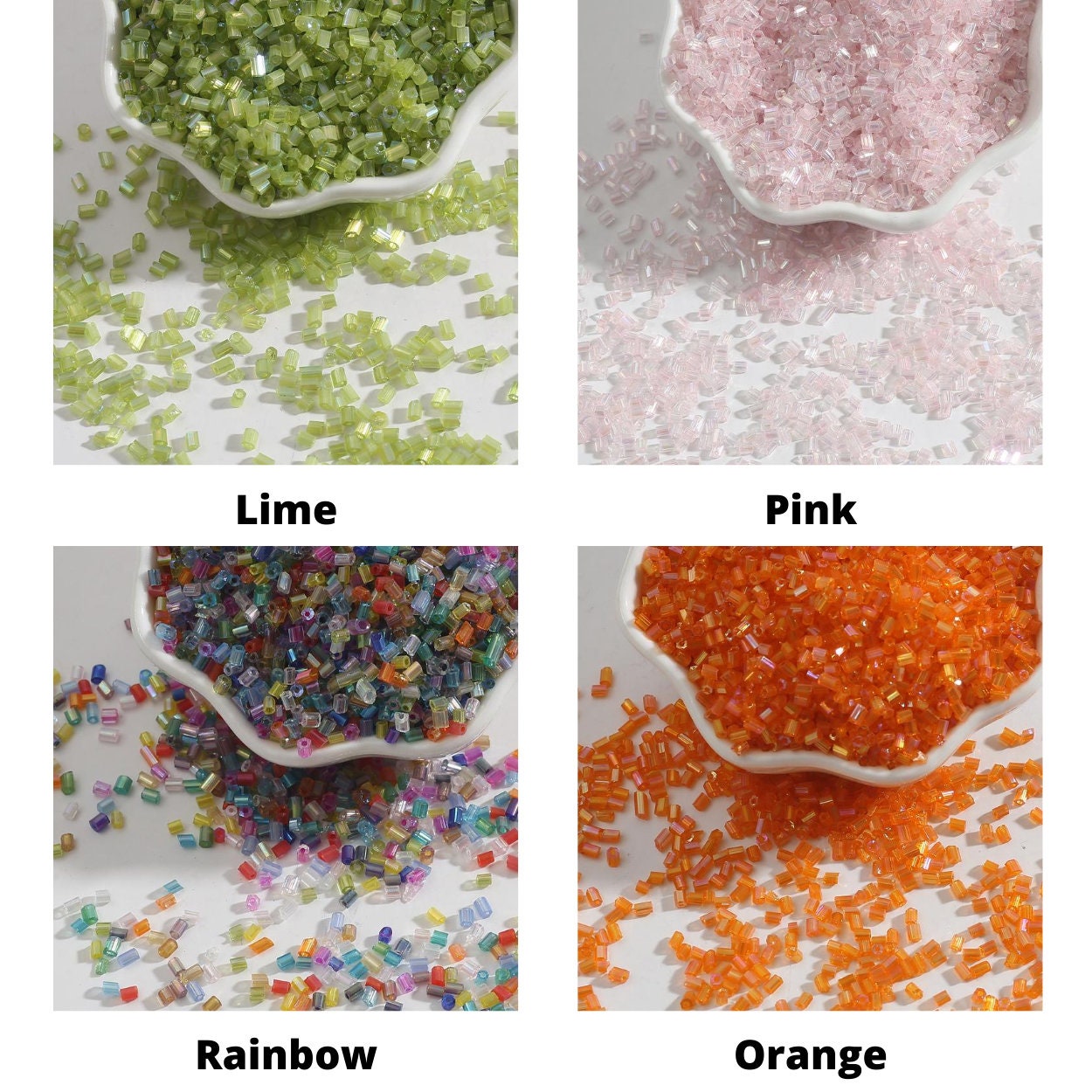 2mm AB Short Bugle Beads Bugle Seed Beads Glass Bugles Etsy