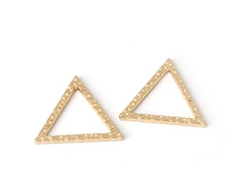 10pcs - Triangle Charms, Gold Plated Triangle Pendant, Geometric Jewelry, Gold Necklace Charm, Necklace Pendant, 21*19mm