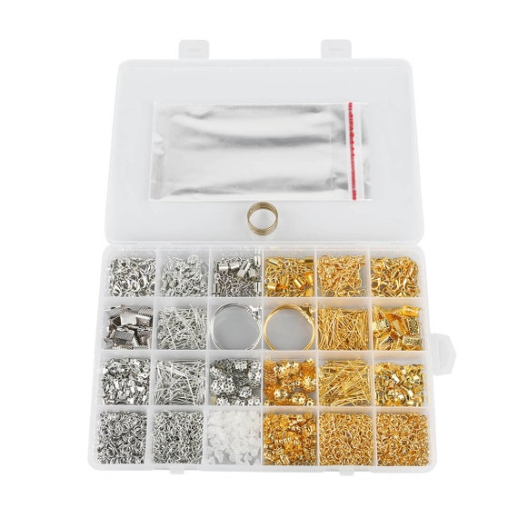 Jewelry Findings Set Making Fixing Kit Lobster Clasps Jump Rings Earring  Hooks Back Extender Chain Necklace