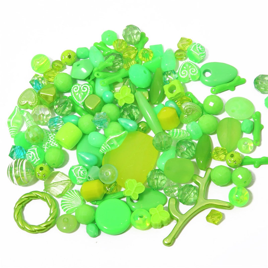 150pcs Acrylic Green Assorted Beads for Jewelry Making Assorted