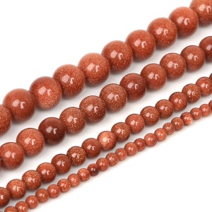 Gold Sandstone Gemstone Round Loose Spacer Beads For Jewelry Making Strand 15" 