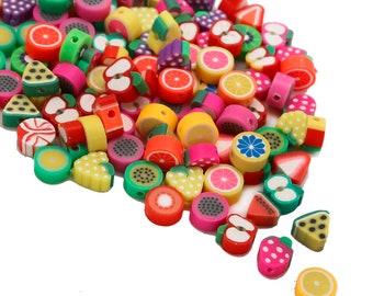Fruit Beads Polymer Clay Assorted Beads 25 pieces Wholesale Beads 8-10mm