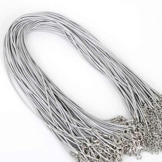 thumbnail image 2 of 18" Silver Wax DIY Cord Necklace With Lobster Clasp – 1mm, Made In USA 2 of 6