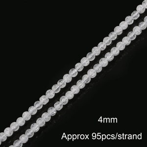 Clear White Gemstone Round Crackle Cracked Crystal Stone Strand Beads 4mm 6mm 8mm 10mm 12mm For DIY Beading Jewelry Making image 6