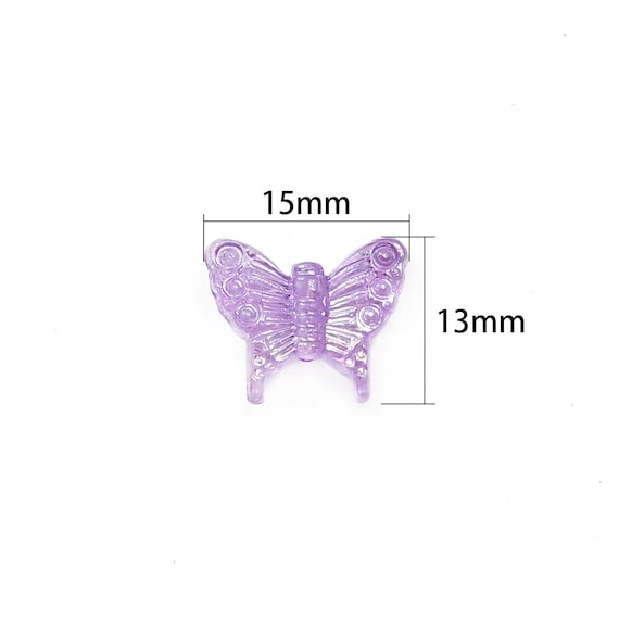 Acrylic Butterfly Beads, Assorted 50 Gr Pack, Approx 95 Beads