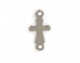 200pcs 304 Stainless Steel Cross Pendants - Smooth Mini Metal Charms 16x12mm