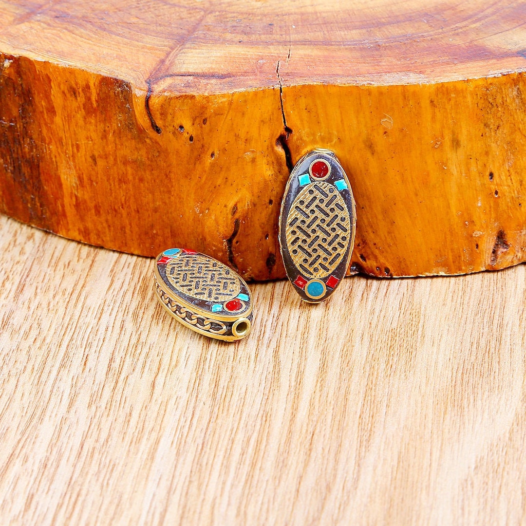 Nepali Oval Brass Beads Nepal Beads Nepali Charms Etsy