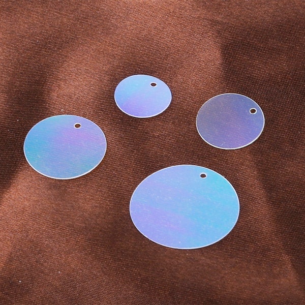 Paillettes transparentes iridescentes 12mm 15mm 20mm 25mm - Paillettes iridescentes - Paillettes artisanales - Paillettes rondes - Paillettes à disque - Art des paillettes