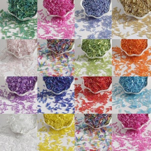 7mm AB Bugle Beads Glass - Bugle Seed Beads - Glass Bugles - AB Tube Seed Beads - Rainbow Bugle Beads - 300 pezzi 15 Grammi