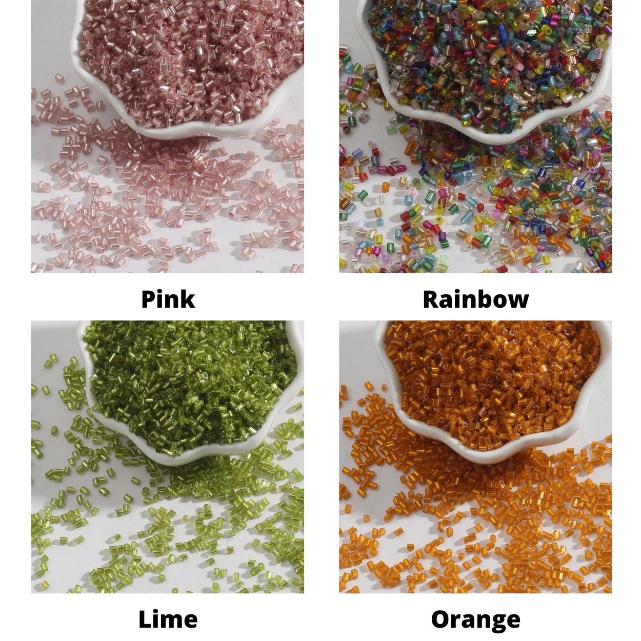 2mm Short Bugle Beads Silver Lined Bugle Seed Beads Glass Etsy UK