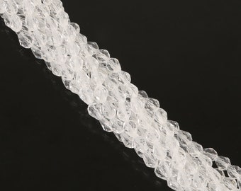 Clear White Crystal Prism Beads - Crystal Clear White Teardrop Beads - Crystal Clear White Briolettes - Clear White Glass Beads - 7mm