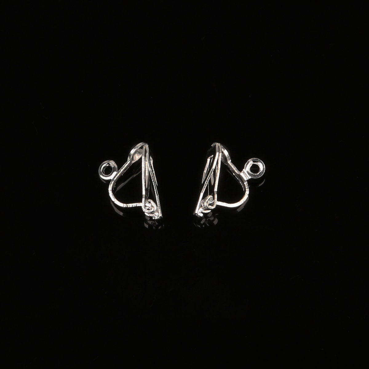 20 Gold Tone Clip-On Earring Findings With Loop – High Quality Copper Base - View #4