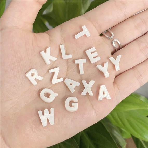 Natural Fresh Water Pearl Letter Beads- 2pcs/order Freshwater
