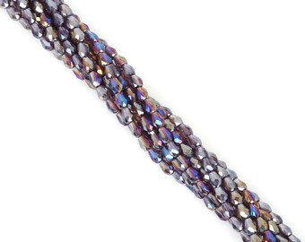 Purple AB Crystal Prism Beads - Crystal Purple Teardrop Beads - Crystal Purple Briolettes - Purple Glass Beads - 5mm