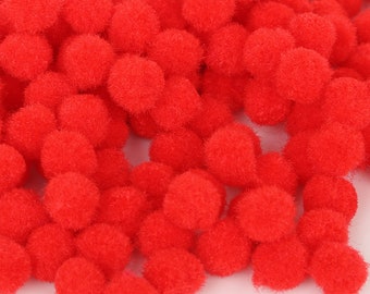 300pcs 10mm Red Fluffy Soft Pom Pom, Yarn Pom Pom Balls, Pompoms Fluffy  Balls for Home Garlands, Party Decoration, Hair Accessory 