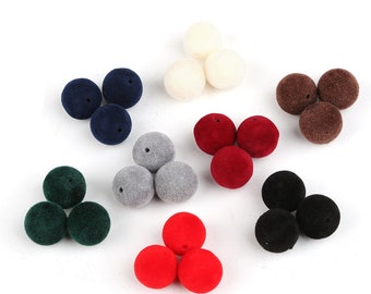 8/10/12/16 mm Perles de velours acryliques, Bourgogne, Noir, Brun, Vert foncé, Gris, Blanc, Bleu Marine, Rouge, Mélange