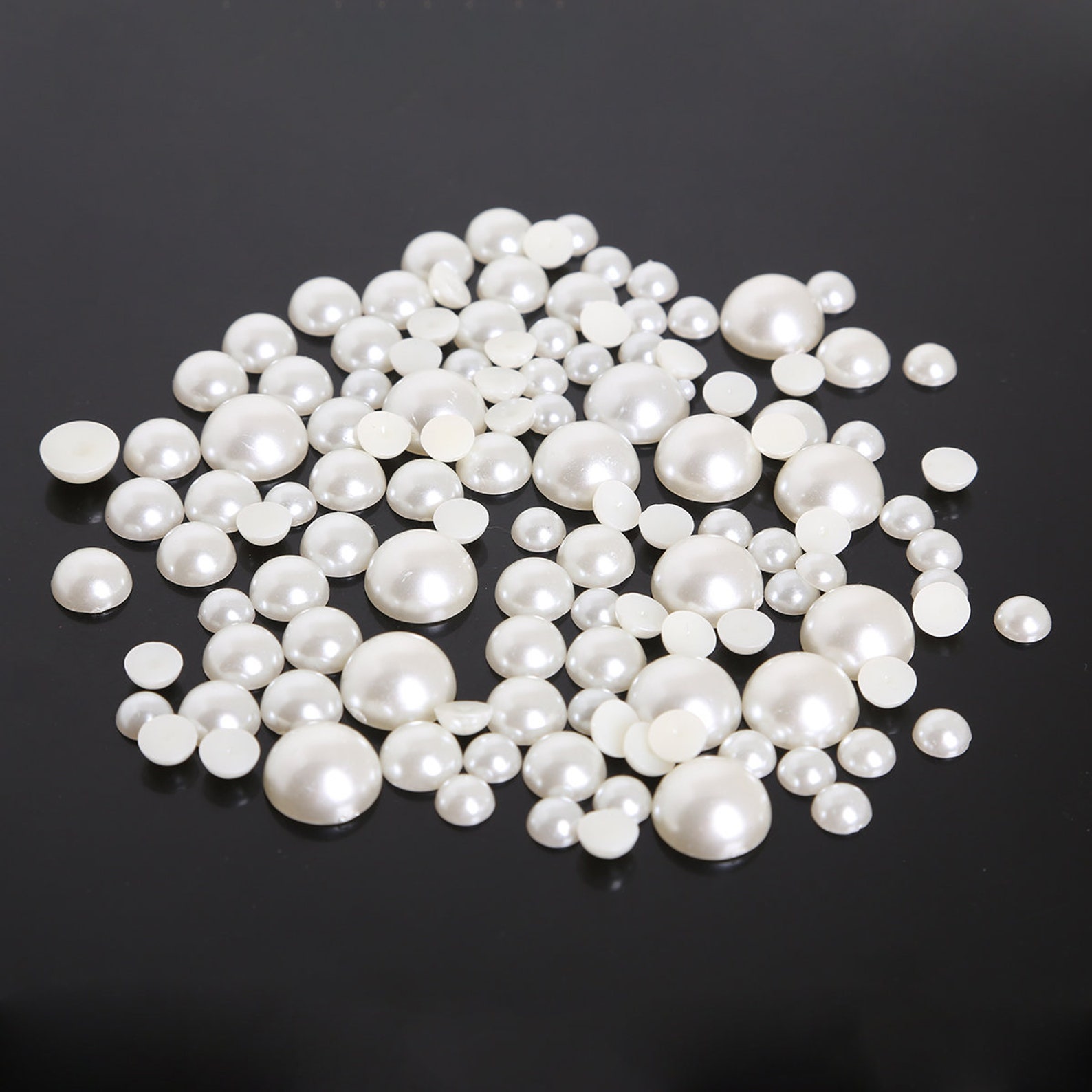 12 SIZES Ivory Flatback Half Round Pearls for Embellishments - Etsy
