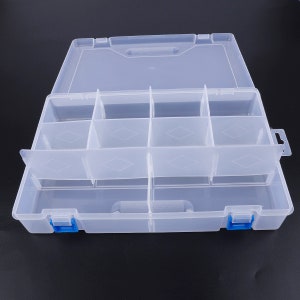 2pcs of Plastic Storage Bead Container Box Case,24 Compartments for  Beads/Charms -- 19.2x13.3cm