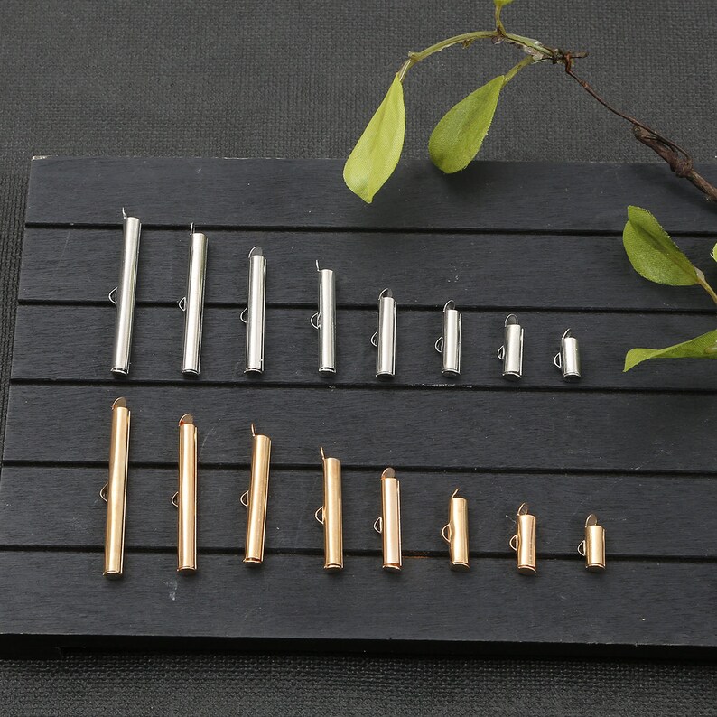 1040mm Gold or Silver Steel Tube End Clips Cord Clips Bead Etsy UK