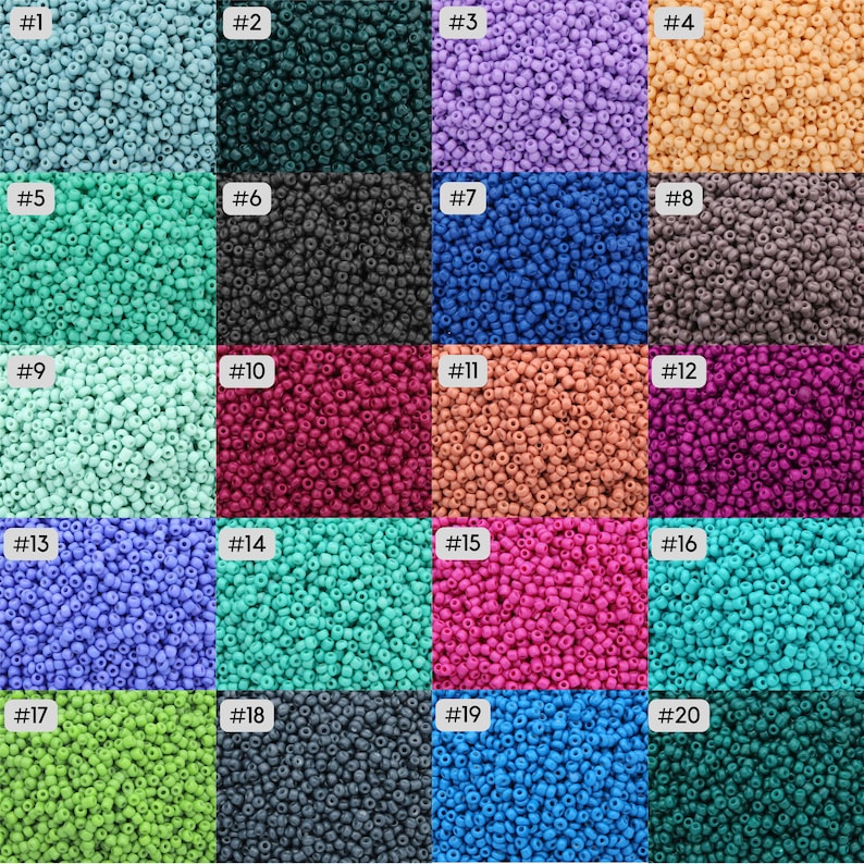 60 Color Choices 3mm Opaque Seed Beads 8/0 1000 Pieces 1mm Hole Size High Quality Seed Beads Multi Color Seed Beads Different Colors image 2