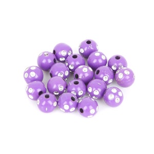 100 Glänzende Lila Acryl Runde Perlen Destash Größe 8mm
