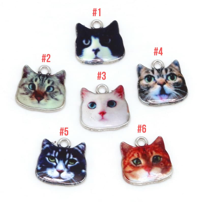 Cute Cat Charms Cat Face Charm Kitty Charms 17x17mm Etsy UK