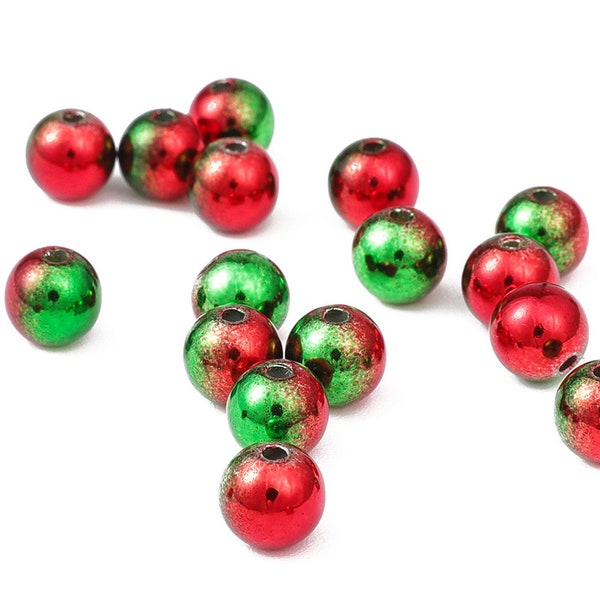 Christmas Beads 6mm 8mm 10mm - Christmas Miracle Beads - Acrylic Christmas Beads - Christmas Color  - Christmas Jewelry - Christmas Necklace