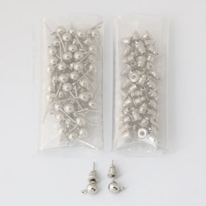 50 stuks Ball Earring Post Studs met lus, keuze uit 3 kleuren en maten, 14-15 mm afbeelding 7