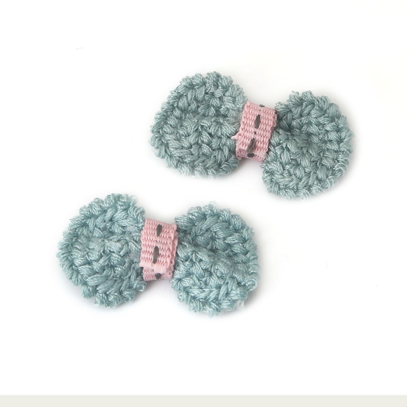 20PCS Small Crochet Bow Charms, Crochet Bowtie, Kids Craft, Scrapbooking, Party, Wedding, DIY Decor, Sewing Embellishment, 3.2cm image 9