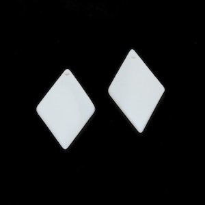10pcs Conchiglia Bianca Naturale Perline di Diamante - Charm Diamante Bianco - Conchiglia di Diamante - Madreperla - 14x28mm