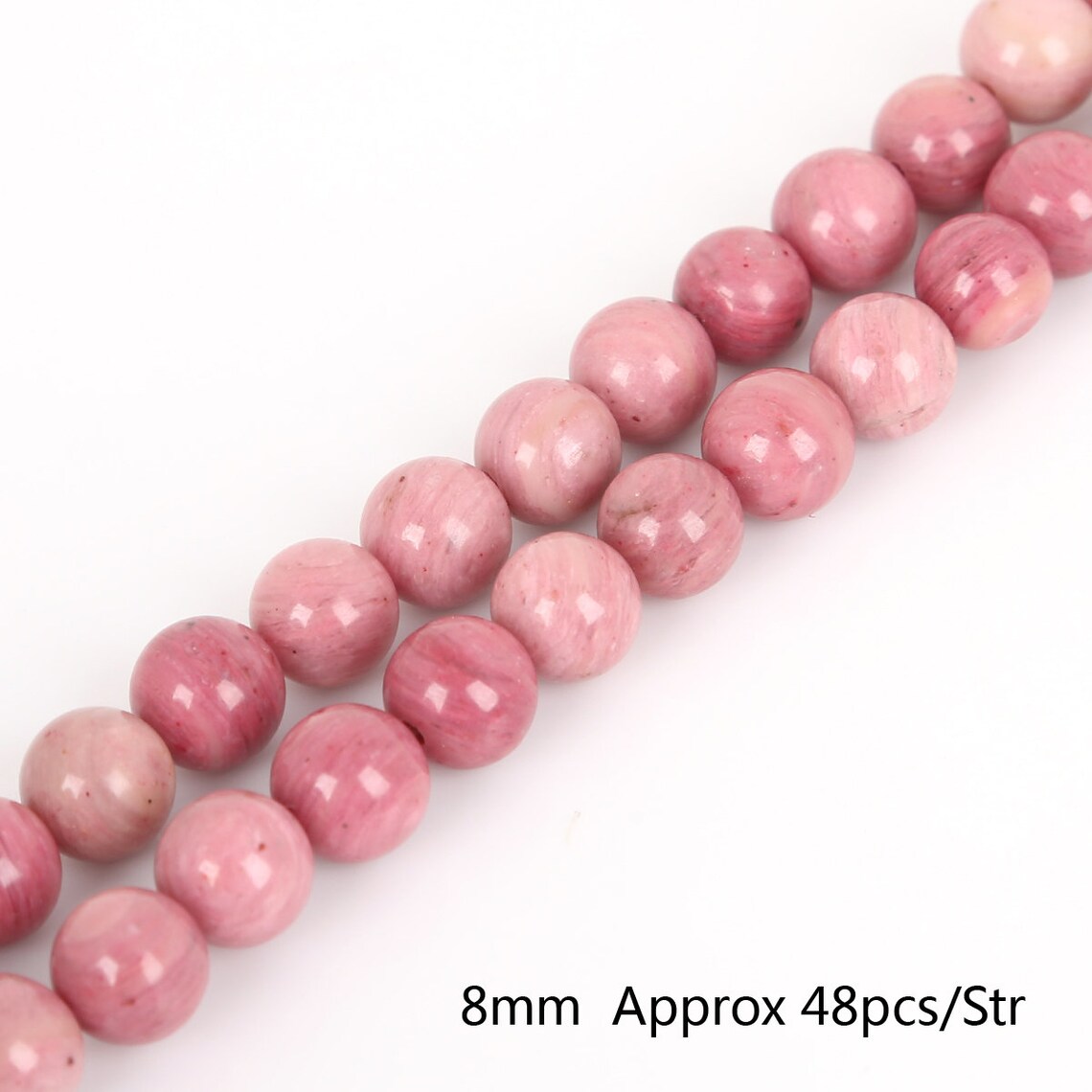 Pink Rhodonite Round Beads Natural Red Semi-precious Stone | Etsy