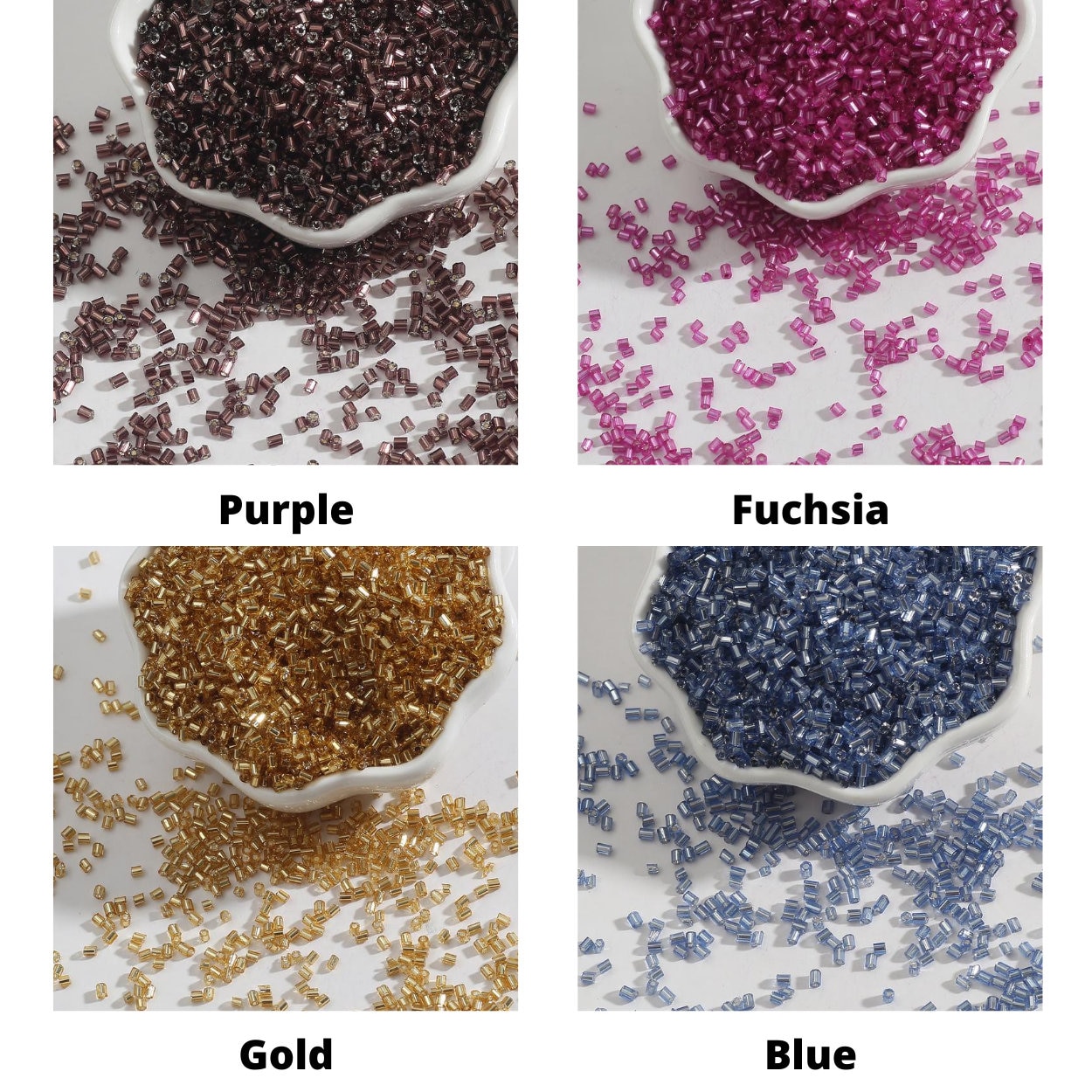 2mm Short Bugle Beads Silver Lined Bugle Seed Beads Glass Etsy