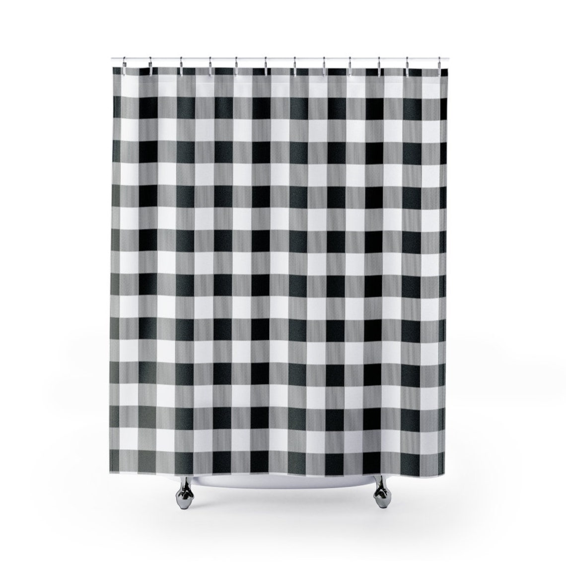 Black and White Buffalo Plaid Shower Curtains Etsy