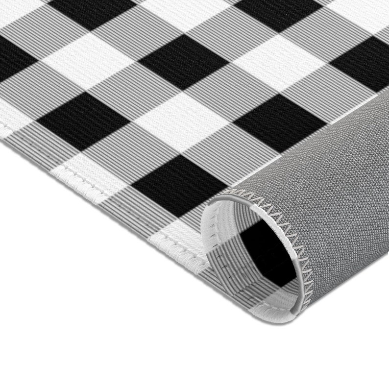 Black and White Buffalo Plaid Area Rug