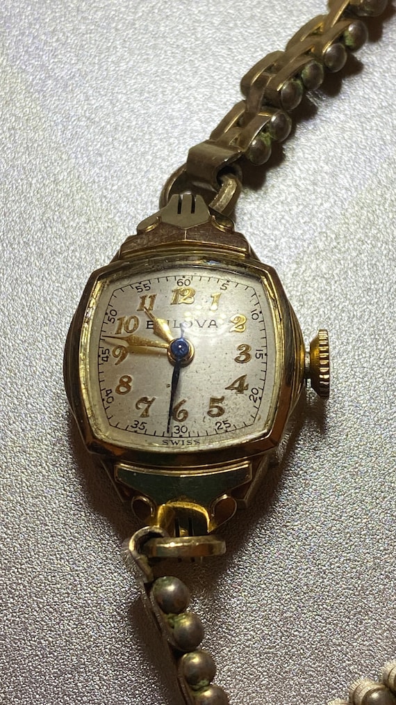 10K Gold Filled Women Bulova Watch Antique Runs