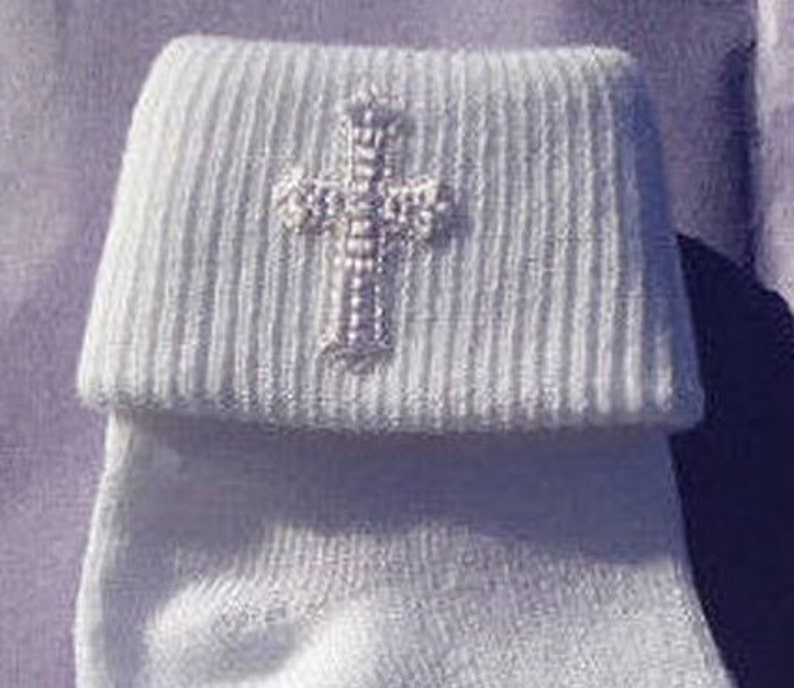 My Handmade Baptism/christening Baby Girl/boy Cross Bib/socks Etsy