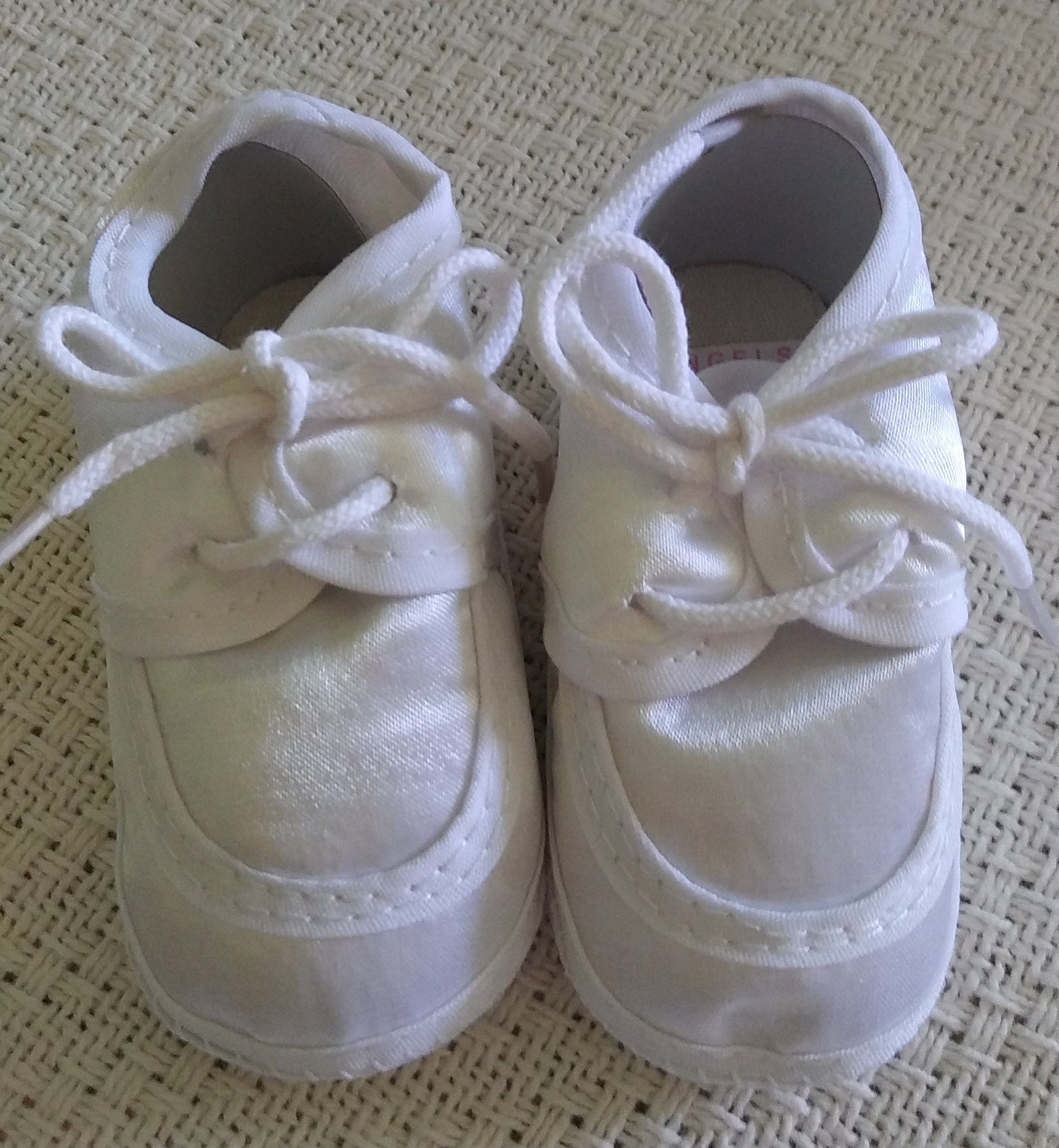 Baptism/christening/wedding Gift Baby Boy White Shoes Size 1 Etsy