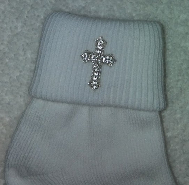 My Handmade Baptism/christening Baby Girl/boy Cross Bib/socks Etsy