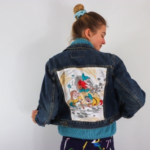 Reworked Seven Dwarfs Inspired Fairy Tale Denim Jacket | Gifts for Him, Her & Them