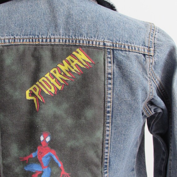 spider man denim jacket