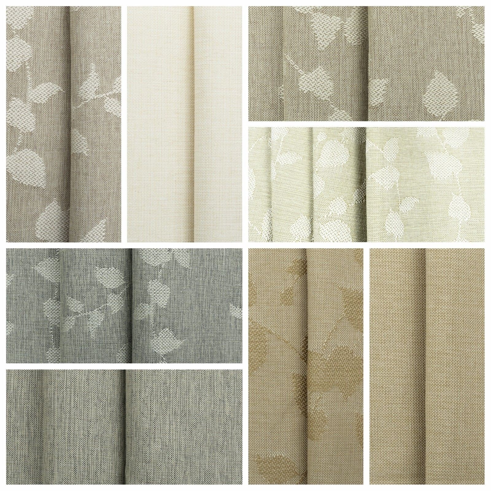 Designer Linen Look Curtain Fabric Plain Design Soft Etsy UK