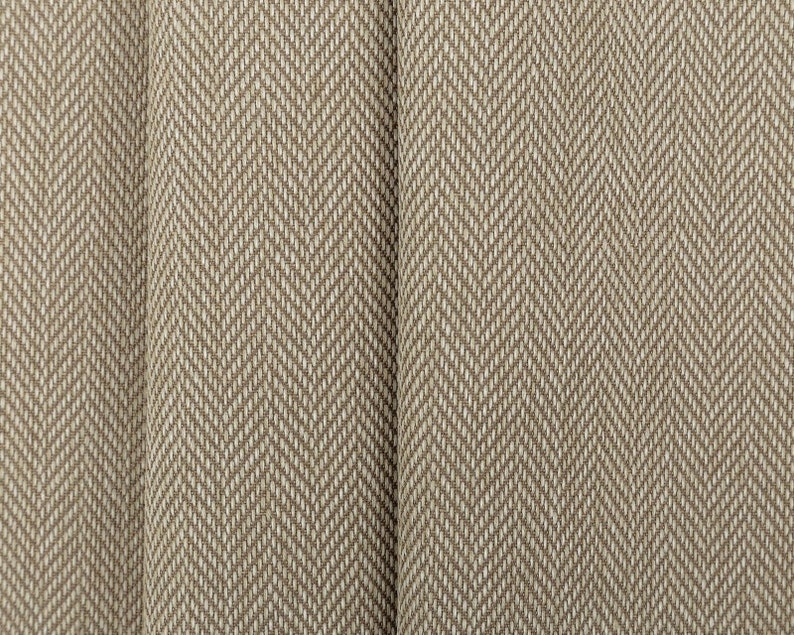 Designer Herringbone Curtain Fabric Heavy Plain Soft Etsy UK