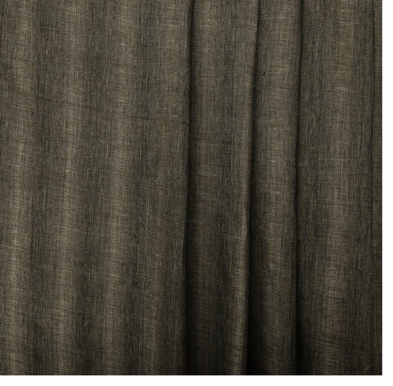 Designer 100 Linen Curtain Fabric Striped 300 Cm Wide Soft Etsy