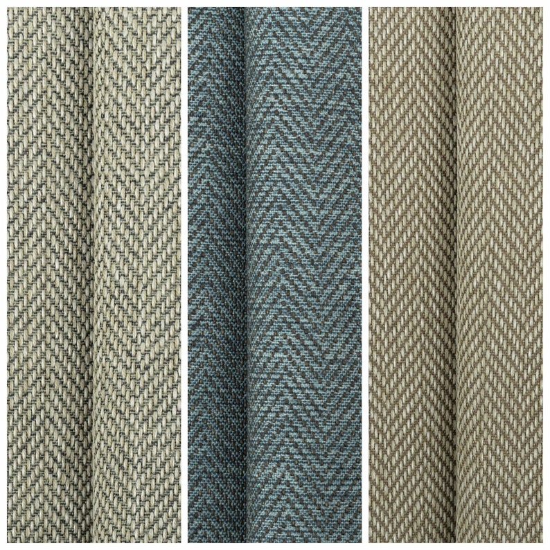 Designer Herringbone Curtain Fabric Heavy Plain Soft Etsy UK