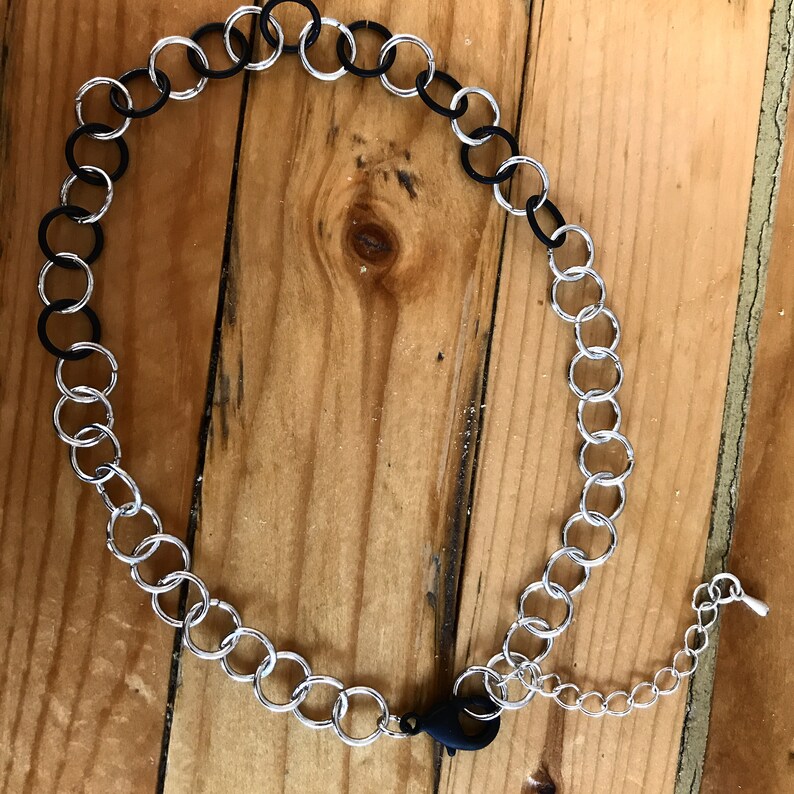 Multi media stainless steel and black matte choker
