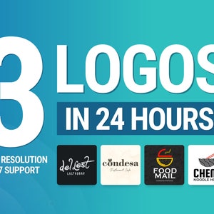 3 Custom Logo For Restaurant, Logo Design For Food Truck, Chef Logo, Fast Food Logo, Burger & Hamburger Logo, Cafe Logo