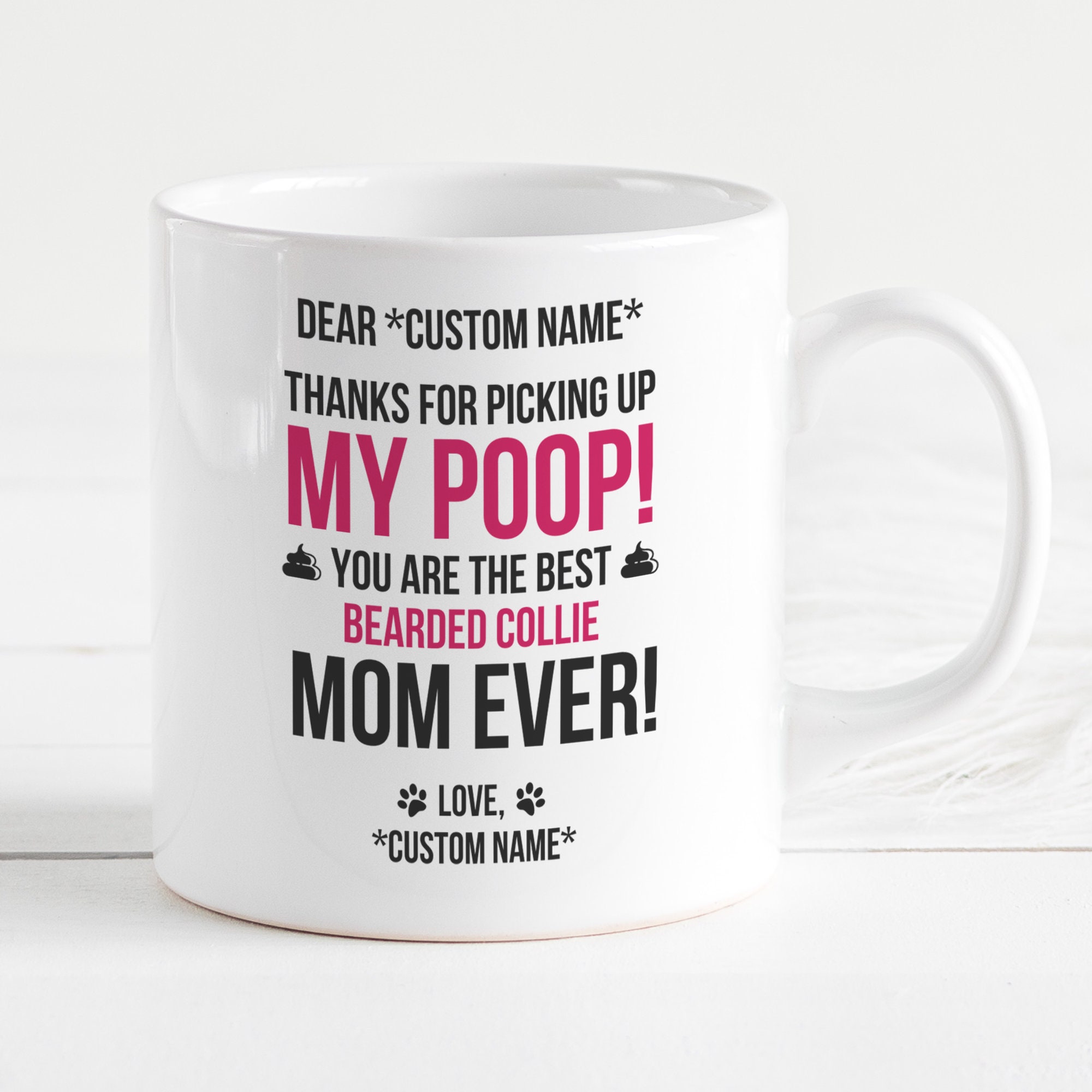 Cute & funny gifts for Bearded Collie owners & lovers! Bearded Collie Mum Mug 
