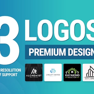 3 Custom Real Estate Logo, House Logo, Real Estate Agent, Realtor Logo